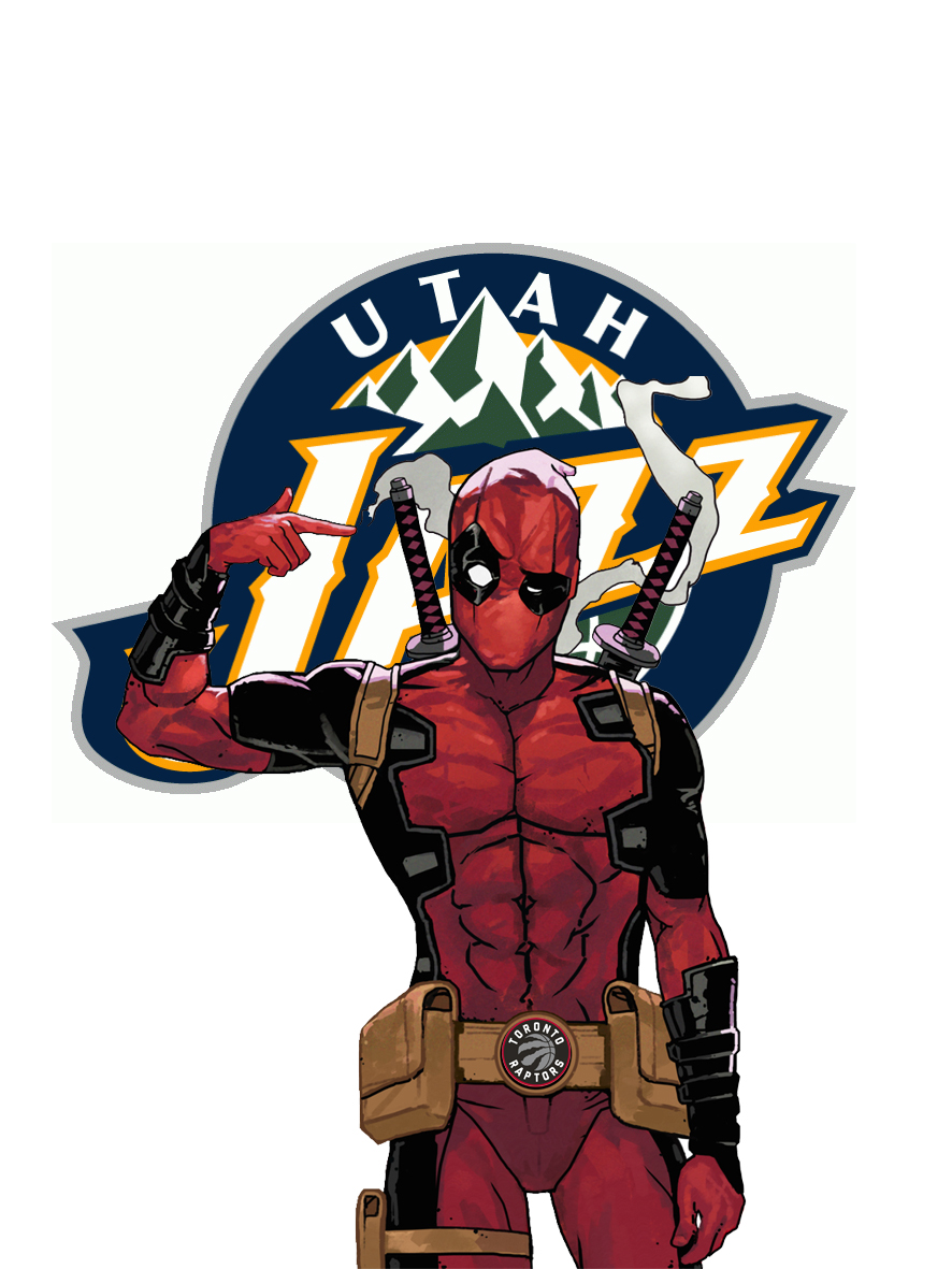 Utah Jazz Deadpool Logo vinyl decal